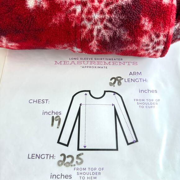 L.L Bean Women Vintage Polortec Fleece Jacket Sz S Pullover Snowflake Winter Red - Picture 7 of 7